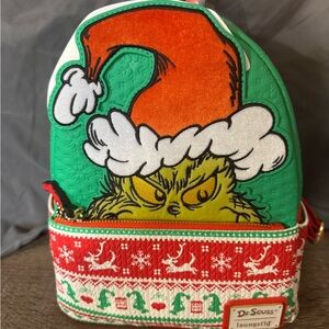 How the Grinch Stole Christmas Sweater Loungefly Backpack NWT